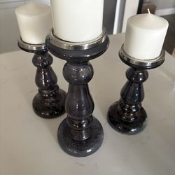 Navy blue candlesticks