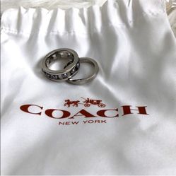 NWOT Set of 2 Coach Silver Ring