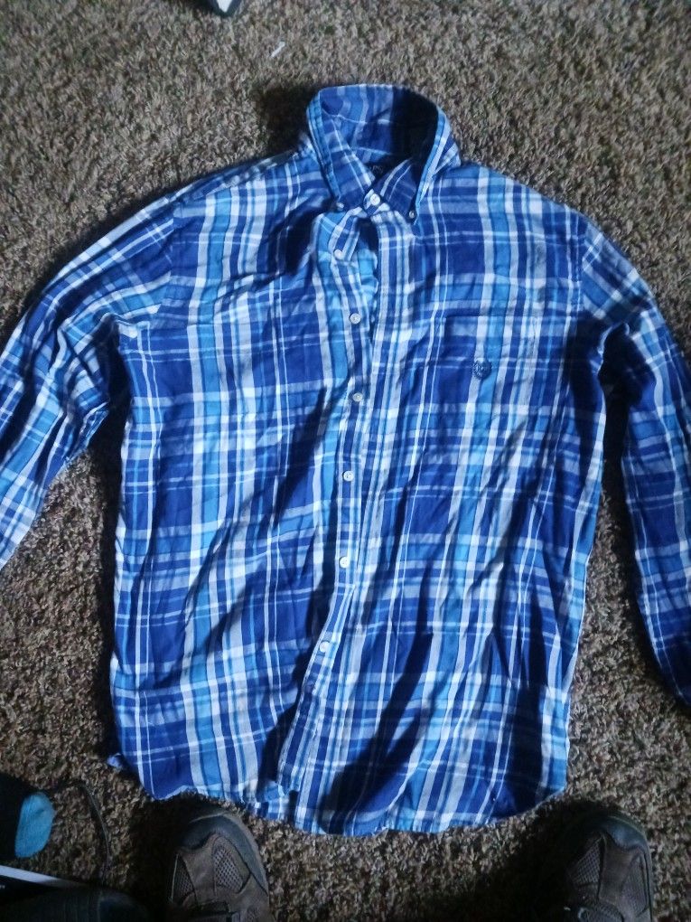 Blue Button-up Long Sleeve Shirt