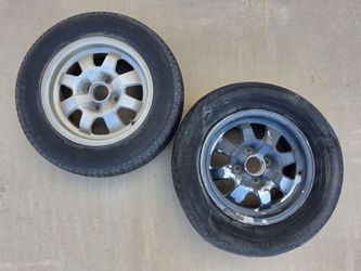 Factory 1977 to 1982 Porsche 924 OEM 14" Rim 4 Lug Wheel Pair