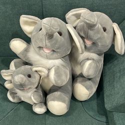 3 Elephant Plush Dolls