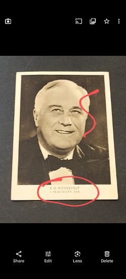 Very Vintage Franklin Roosevelt Postcard Stamped 
