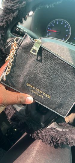 Marc New York Coin Purse Wallet Black Leather Zip by Andrew Marc Small Bag Charm