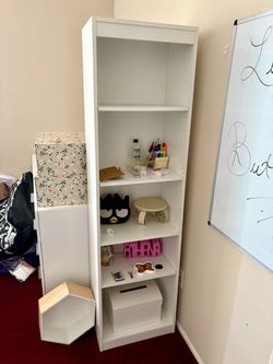 White bookshelf