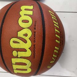 Wilson Evolution Size 7 (29.5") Indoor Game Basketball Yellow