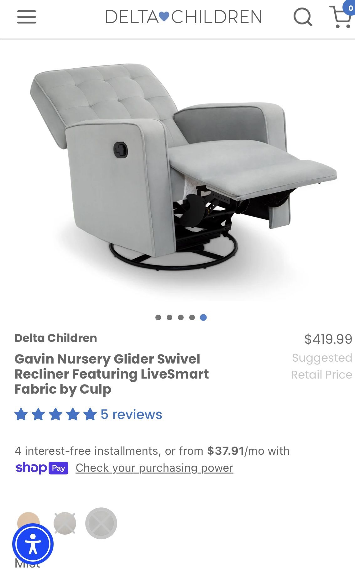 Nursery Glider Swivel Recliner