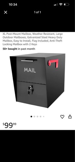 XL Locking Post-Mount Mailbox with Keys