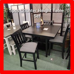 🥰 Beautiful 5pcs Counter Height Table Set