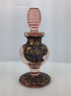 Antique Cambridge Pink Glass Beehive Perfume Bottle