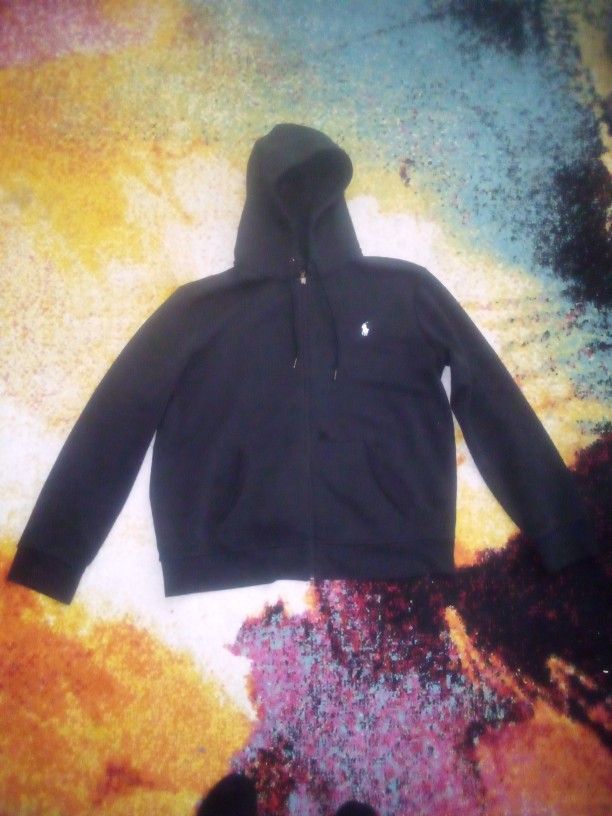 Black Polo Jacket / White Horse
