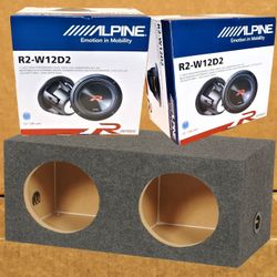 Alpine Bass System R Series 2 x 12" Dual Voice Coil Subwoofers Sealed Enclosure 4500 Watts Package R2-W12D2 🚨 Payment Options Available 🚨
