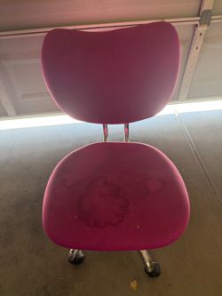 Pink Fabric Rolling Desk Chair