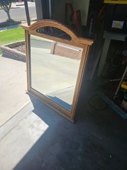 Wooden frame mirror