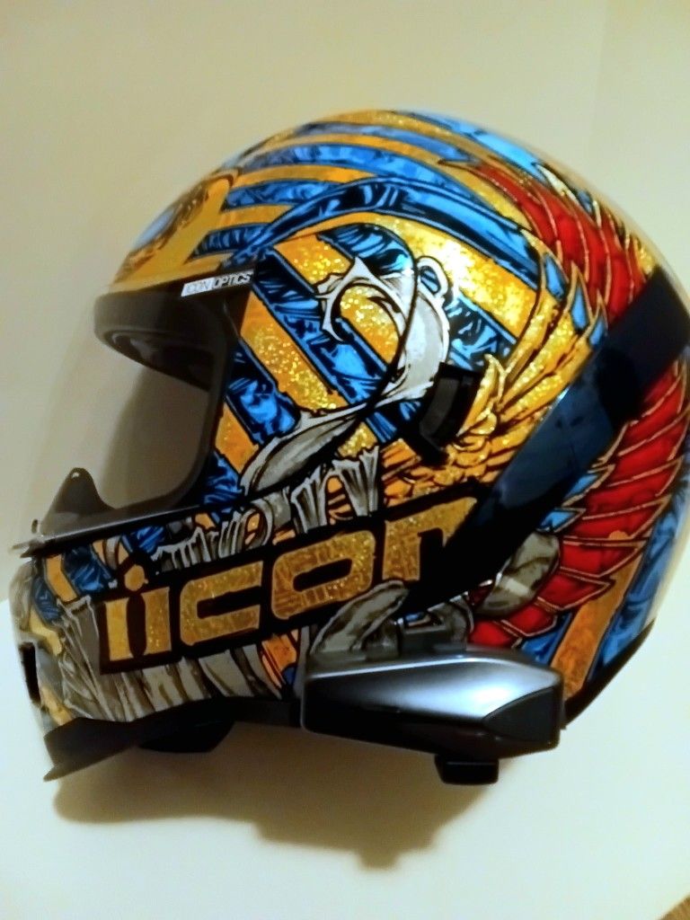 Icon pharaoh medium heltmet + xmax intercom / clear visor - original box