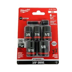 MILWAUKEE 6 PC 3/8" DRIVE IMPACT SOCKET SET METRIC MODEL: 49-66-7036