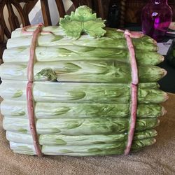 Vintage Portuguese Majolica Asparagus Soup Tureen