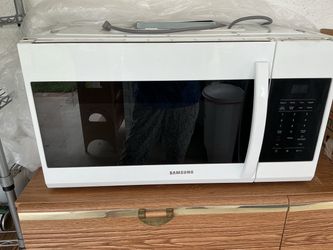 Samsung white over – the-range microwave