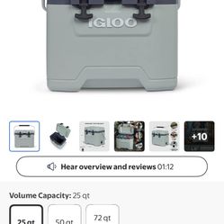 Igloo 25 QT Overland Ice Chest Cooler New OBO
