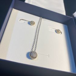 Silver Natural Diamond Necklace 