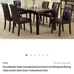 Dining table with 4 chairs.