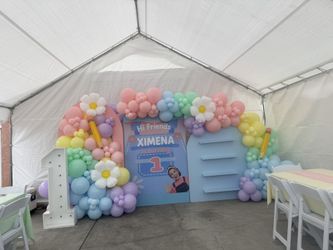 Balloon Decorations, Tables, Chairs, Table Cloths, Tents 