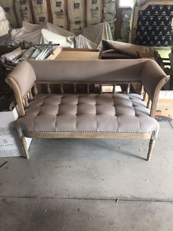 Nearly New French Country Love Settee, Beige