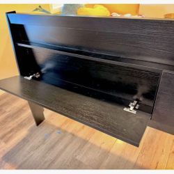 New Storage Headboard King - Power Outlets/ USB Ports/ LED lighting/ Black- Unused- Just put together