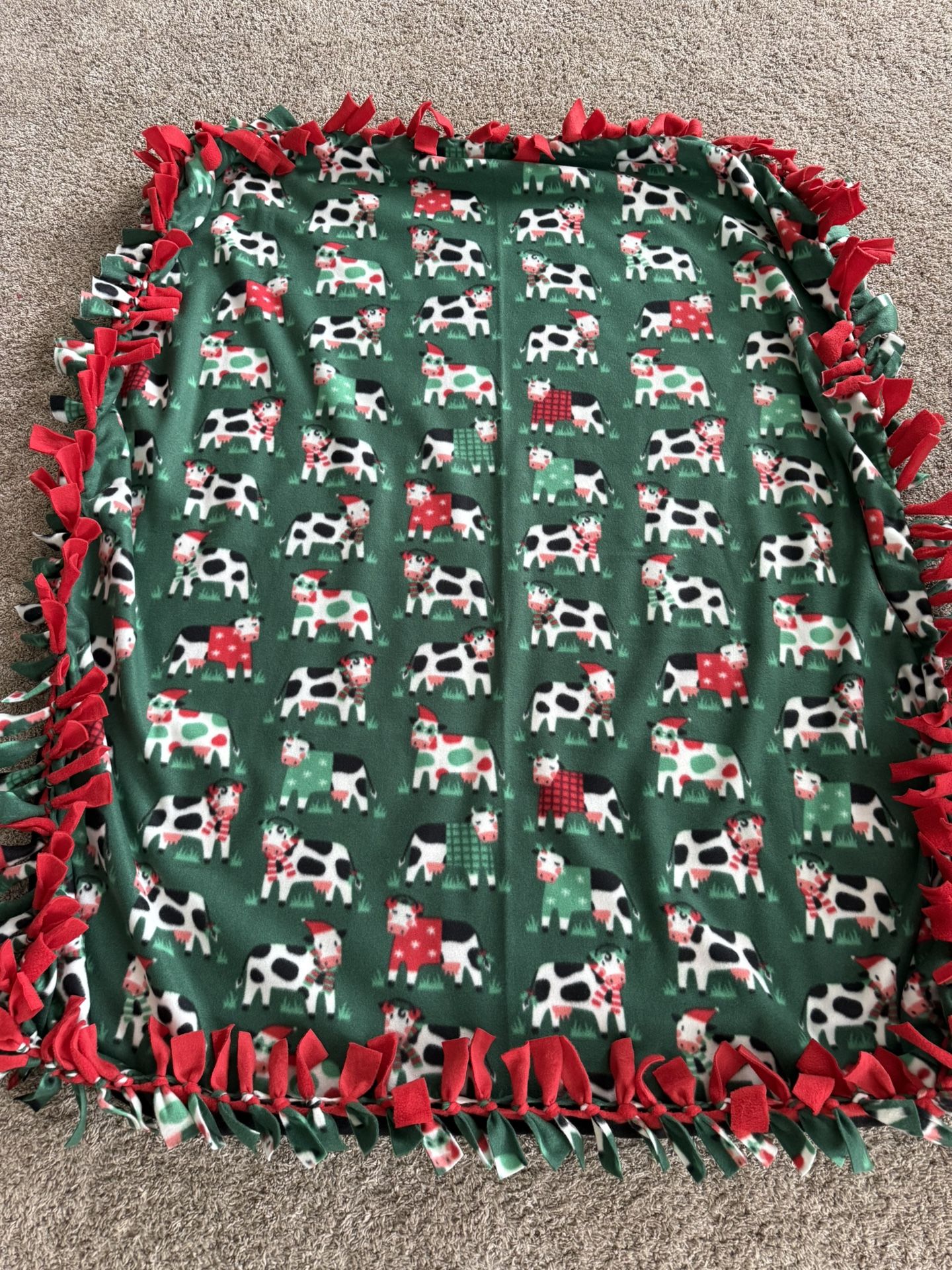 Christmas Cows Fleece Blanket