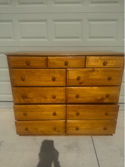 Solid wood, 11 drawer, chest dresser H41xL59xW17