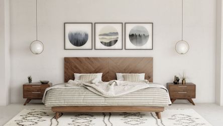 California king bed.  Low profile.