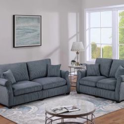 $0 Down! Corduroy Sofa Set | Monthly Payments Option