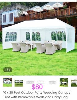 10 x 20 Feet Outdoor Party Wedding Canopy Tent with Removable Walls and Carry Bag