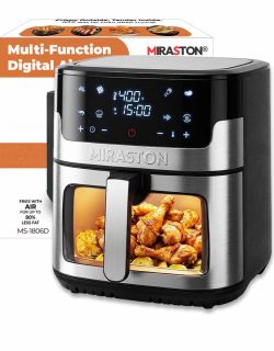 8.5QT Digital Air Fryer, XL Stainless Steel Oven with Clear Window