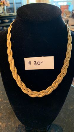 Goldstone braided choker necklace