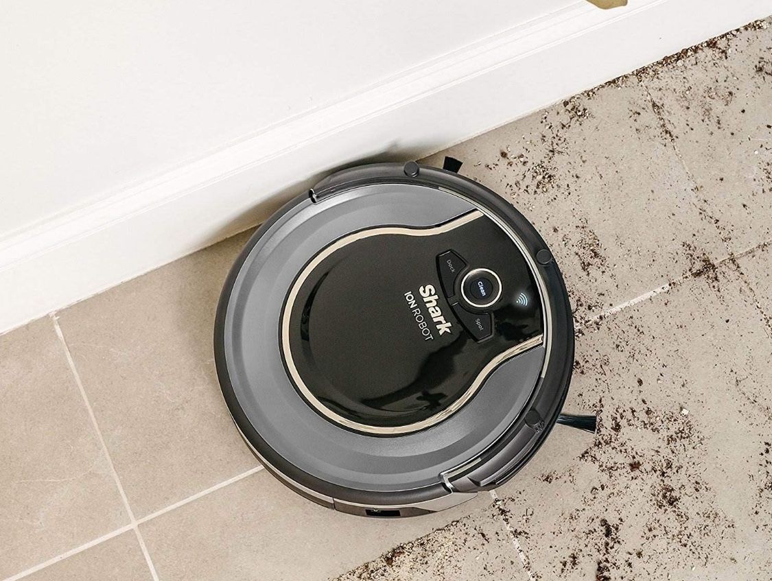 Shark ION Robot Vacuum R75 with Wi-Fi and Voice Control, 0.45 Quarts, in Smoke and Ash