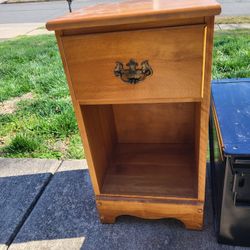 Nightstand with Drawer
Storage, All Wood