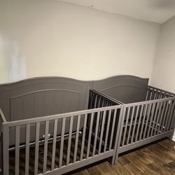  4-in-1 Convertible Crib, Dove Gray, GREENGUARD Gold Certified, Wooden Crib