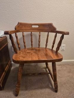 Vintage 1970s Yugoslavian Solid Wood Low-Back Windsor Chair