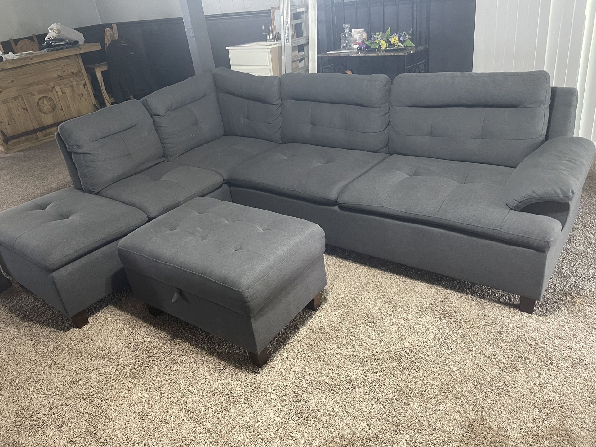 Couch With Storage Ottoman 