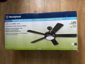 Westinghouse Lighting Comet Indoor Ceiling Fan with Light, Matte Black