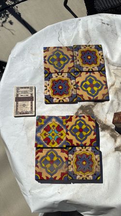 Decorative Ceramic Tiles Set of 8