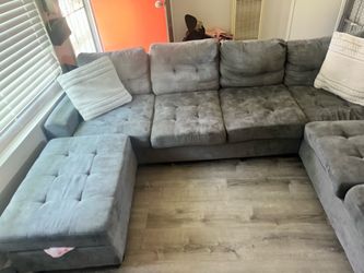 Grey used couch
