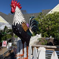 🐓🌟 Stunning Hand-Crafted Metal Rooster new in BOX  Yard Art for Sale! 🌟🐓