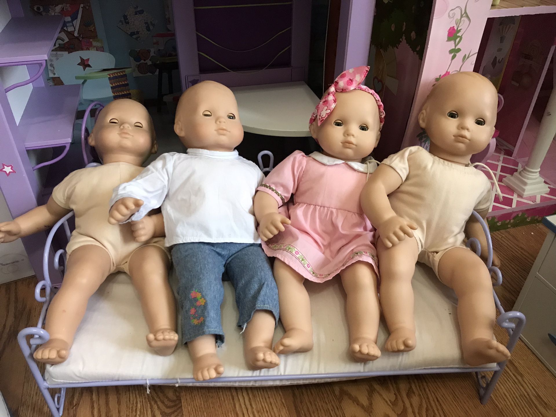 American Girl Bitty babies and bed
