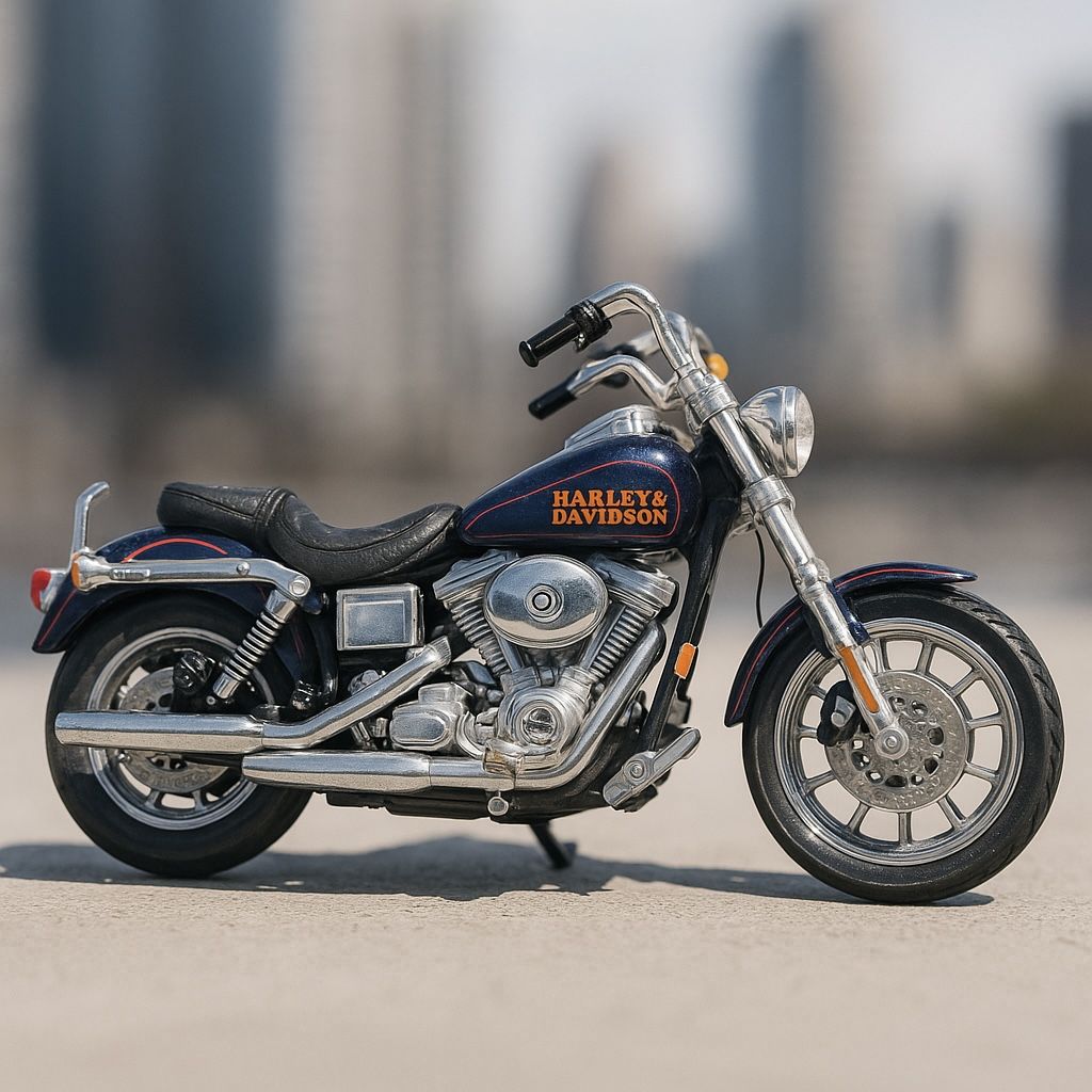 Harley-Davidson 1990s FXDWG Dyna Wide Glide Red Diecast Motorcycle, 5”