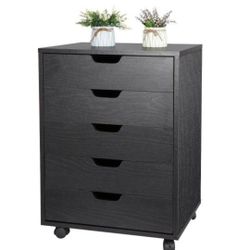 5 Drawer Storage Cabinet Black