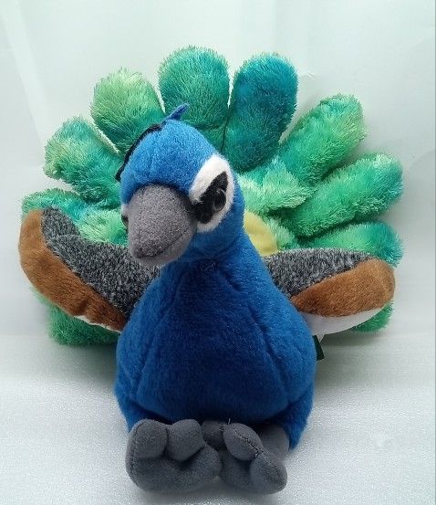 Wild Republic Peacock Bird Plush Stuffed Animal Colorful 12 INCH