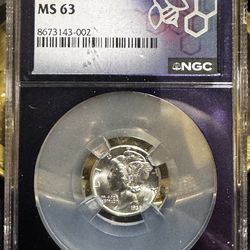 1939-D Mercury Dime NGC MS63 – Silver – High Grade Collector Coin