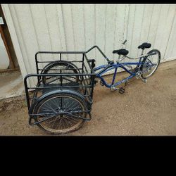 Custom tandem bicycle bike cruiser built for two 2 with front cart
