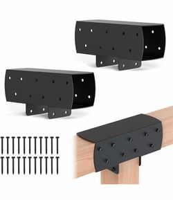 2 Pcs 4"x 4" 3-Way T-Shape Pergola Bracket Kit (Actual:3.6 "x3.6 ) Woodwork Right Angle Corner DIY Brackets For Gazebos|Carports log|Cabins and Other 